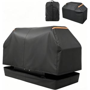 Fully Enclosed Grill Cover 60-Inch,Waterproof Zipper Grill Cover,BBQ Grill Cover Made of 600D,Animal Fade-Resistant,UV-Protection,Gas Grill Cover for Weber,Nexgrill CharBroil and More Black