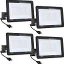 KsDhewi 4Pack100W 11000LM Super Bright LED Flood Light with Excellent Color Restore Ability  Waterproof, Shatterproof, Energy Saving  Perfect for Indoor and Outdoor Use