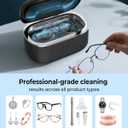 35W Ultrasonic Jewelry Cleaner, 45KHz Retainer Cleaner for Jewelry, 5 Timer & 3 Power Modes, Eyeglasses, Rings, Watch Strap, Dentures - 20oz, 304 Stainless Steel Tank, Quiet <38dB (Black)