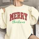 LUKYCILD Christmas Vibes Sweatshirt Women Merry Christmas Shirt Xmas Long Sleeve Shirt Winter Holiday Sweatshirts (L)
