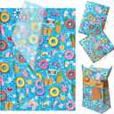 50 Sheets Swimming Pool Tissue Paper, Swimming Circle Fruit Slippers Pattern Wrapping Tissue, 14 x 20 Inches Summer Pool Theme Decorative Paper for Summer Beach Pool Party, Hawaiian Gifts Supplies