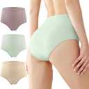BATTEWA Incontinence Underwear for Women,Leak Proof Underwear Washable Absorbency Cotton Panties Bladder Leakage Protective 50ML(3Color,Large,3-Pack)