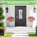 Artificial Flowers For Outdoors, 24 Bundles UV Resistant Fake Outdoor Flowers Faux Artificial Flower Plastic Plants for Outside Garden Porch Window Pot Spring Summer Home Decor (Multi Color-B, 24) (Rose Red+pink+purple+yellow+fern)