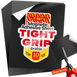 DIY Craft Magnetic Sheets with Adhesive Backing - 8x10 10 Pack Adhesive Sheets for Magnetic Stickers and Photos - 100% Customizable (8x10" 12 mils)