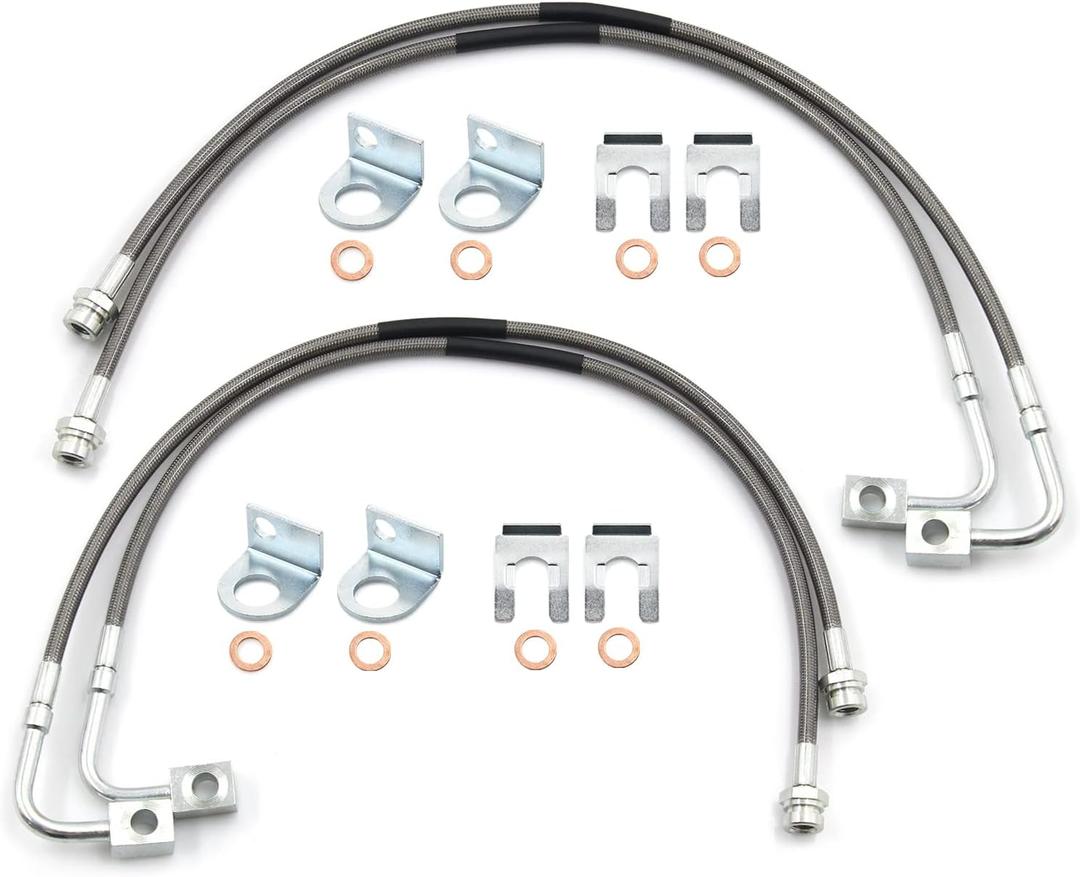 MSCRP 89716 Stainless Brake Lines for Jeep Wrangler JK 2007-2018