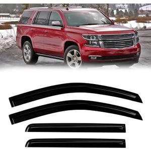 Window Rain Guards Compatible 2015-2020 Chevy Tahoe GMC Yukon Cadillac Escalade 4PC Window Visors Vent Shade Deflector Tape On
