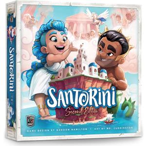 Santorini: Second Edition Board Game 24 Player Greek Strategy Game with 3D Towers & God Powers
