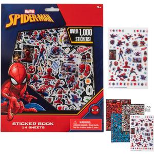 Marvel Spiderman Stickers for Kids, 14 Sheet Spiderman Sticker Book Set Including Puffy Stickers, 1200+ Stickers