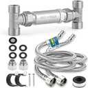 Replacement 304 Stainless Steel Sensor Valve Kit for Instant Hot Water Recirculating Pump System, Includes Valve & 2 x 20-in PEX Supply Lines for Potable Water & Adaptors & Teflon Tape