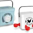Tgeyd Chicken Feeder and Chicken Waterer Set - Hanging Automatic Chicken Feeder No Waste - Chicken Coop Accessories - Poultry Waterer with 2 Gallon/10 Pounds