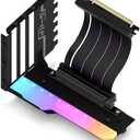 Amazon.com: EZDIY-FAB Vertical GPU Mount with High-Speed PCIE 4.0 Riser Cable, ARGB Module, 115mm/4.52in Flexible Extension, 90 Degree Connector, Only Compatible to Full-Opened PCIe Slots-Black-YIHPI344-2 : Electronics