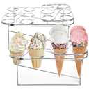 TOPZEA 2 Pack Ice Cream Cone Baking Racks, 12-Cavity Cupcake Waffle Cone Holder Dessert Display Stands for Baking, Cooling, Serving, Birthday, Baby Shower, Wedding Party, Christmas Treat