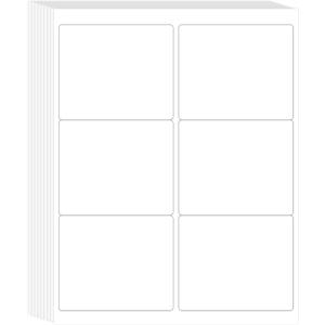 L LIKED 3-1/3" x 4" Shipping Labels 30 Sheets, Total 180 Printable White Sticker Labels, Laser/Inkjet Printing - Matte