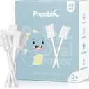 Papablic Baby Tongue Cleaner, Baby Oral Cleaner, Disposable Infant Mouth Cleaner Newborn, Upgrade Gum Cleaner with Paper Handle for Infants Ages 0-2 Years, 40 Pack