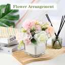 1 Pack Square Glass Vase 4" x 4" x 4", Clear Flower Vase for Centerpieces, Candle Holder for Wedding Party Events, Home Dcor
