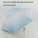 BAODINI Comapct Travle Small Mini Sun Blocking Umbrella with Case Lightweight with Aluminum Frame Pocket Size UV Protection Purse Umbrella for Women, Men & Kids