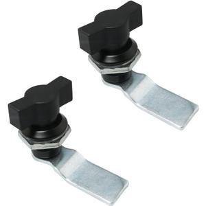 2Pcs T Handle Swing Knob Turn Cam Lock Thumb Operated for Machine Cabinet Drawer, Black