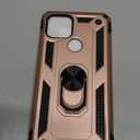 for Pixel 4A 5G Case, Pixel 5XL G025I Case with Tempered Glass Screen Protector, [Military Grade] [Metal Ring] [Magnetic Support] Heavy Duty Armor Cover for Google Pixel 4A 5G (Rose Gold)