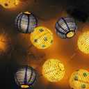 The Dreidel Company 10 Mini Round Lantern Hanukkah String Lights 9' Ft. Long, Pre-Assemble LED Battery Powered 3" Inch Orb (Single)