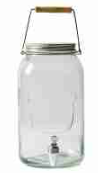 Mason 8L/8.45QT Dispenser with Wood Handle &amp; Metal Lid(Clear)