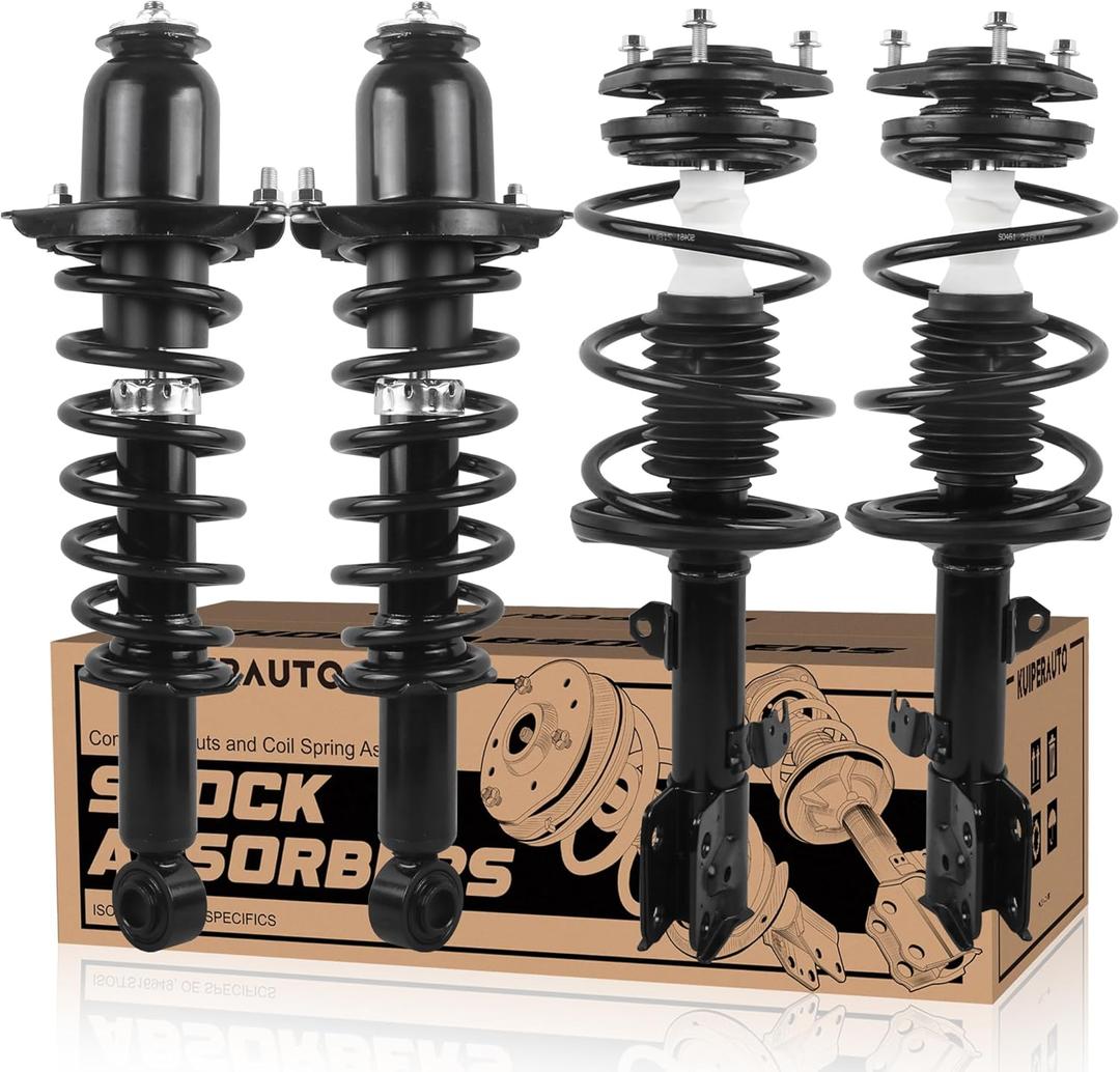 472598 472597 172599R 172599L Complete Front Rear Struts Coil Spring Assembly Compatible for 2009-2013 Toyota Corolla 1.8L L4 Set of 4 Replacement Shock Absorbers