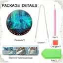 3 x hospitian DIY Hanging Aurora Mountain Diamond Art Pendant Painting Kit, Special Crystal Gem Craft Painting Kit Ornament