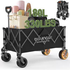 Electric Collapsible Wagon - Heavy Duty Utility Cart with Wheels - All Terrain Electric Wagon Cart Foldable - 6 Miles of Long Battery Life,Two Wheel 100W Extreme Power