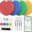 Air Tracking Tags-4 Pack Android, Android Tracker Tags, Work with Google's Find Hub App, Bluetooth Smart Tracking Tag, Item Finder Tracker for Keys, Wallet, Suitcases (Multi-Coloured)