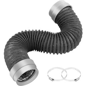 3FT Dryer Vent Hose 4 Inch, Heavy Duty 6-Layer Flexible Aluminum Dryer Duct with Rubber Seal Connectors, Heat Resistant Easy-Install Dryer Exhaust Hose for Tight Spaces, Universal Dryer Vent Kit