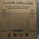 Cumbor 29.7-46" Baby Gate for Stairs, Toddler Safety Essentials for The House, Auto Close Dog Gate for Doorways, Mom's Choice Awards Winner-Easy Install Pressure Mounted Pet Gates for Dogs, White