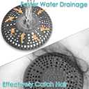 Shower Drain Hair Catcher, 2 Pack 5.5in Shower Hair Catcher Large Premium Silicone Drain Protector Strainer, Shower Drain Cover for Shower Room, Floor Drain, Bathroom Sink, Dark Grey