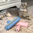 Pet Hair Remover and Reusable Lint Roller- Fluffy Paws Cat and Dog Hair Remover -Blue Color Handle