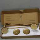 Wall Candle Sconces Set of 2 Metal Wall Candle Holders Hand-Forged Vintage Gold Solid Steel, Rustic Home Decor for Living Room, Bedroom, Dining Room, Candle Accent