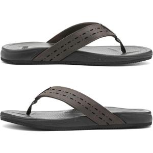 UBFEN Mens Rubber Flip Flops for Beach and Water