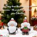 Hodao Christmas Elf Skiing Figurine Decoration  Winter Holiday Elf on Skis, Adorable Holiday Tabletop Ornament, Ski Lodge Decor, Mantel, Shelf & Table Centerpiece Christmas Decorations (Red-2)