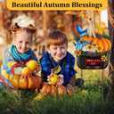 Thanksgiving Outdoor Decorations Metal Pumpkin Yard Stakes with Sunflower Pumpkin Welcome Fall Sign for Home Outside Garden Lawn Porch Thanksgiving Decorations