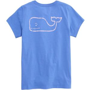 Vineyard vines Girls' Girls' Garment-Dyed Vintage Whale Short-Sleeve Pocket Tee, Small 8-10