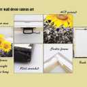 USIXA Sunflower Wall Art for Living Room Black White Flowers Wall Decor Yellow Floral Canvas Prints Painting Wood Frame with Hook Decorative Botanical Blossom Picture Artwork in 3 Panels 1216 Inches