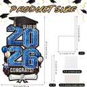2026 Extra Large 47.2 Inch Graduation Yard Sign Congrats Grad Lawn Decor Class of 2026 DIY Name Yard Sign with Metal Stakes for College High School Grad Outdoor Party Supplies, Blue