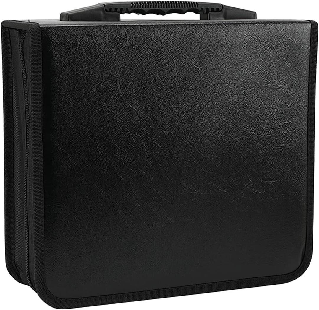 Konelia 400 Capacity PU Leather CD DVD Storage Case Binder Portable VCD Wallet Holder Album for Home Travel Car Office