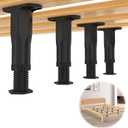 Yuleimy Replacement Bed Slats Support Legs, Adjustable Height 8.3-14.5 Inch Bed Support Leg for Queen King Beds, Non-Scratch Plastic Legs, 4 Pack