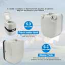 Portable Toilet, 6.4 Gallon 24L Piston Pump Flush with Level indicator Detachable Anti-Leak Handle Water Pump,Rotating Spout Indoor & Outdoor Hiking Toilet for Camping, Fishing Travel