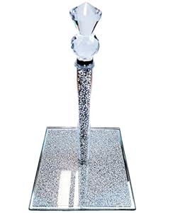 Paper Towel Holder Countertop, Standing Paper Towel Roll Holder for Kitchen Bathroom, Steady Weighted Base Kitchen Towel Holder Holds All Paper Towel Rolls