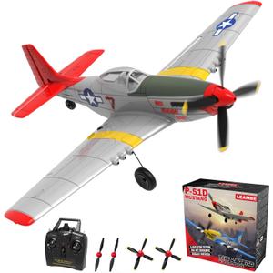 LEAMBE 4 Channel RC Plane, Ready to Fly Aerobatic Aircraft, Easy Control for Beginners, P51 Mustang RC Airplane Best Gift for Adults