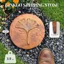 Stepping Stones Outdoor Set of 3, 10.8" Antique Ginkgo Bronze Garden Stones Outdoor Decorative Set Grandma Mothers Day Gifts, Garden Memorial Stone for Loved Ones, Backyard Pathway Pavers, Walkway