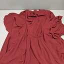 Womens Plus Size Dress Wedding Guest Cocktail Ruffle Half Sleeve Wrap V Neck Slit A Line Maxi Dresses with Belt (Burgundy) L