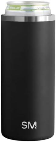 Simple Modern Skinny Can Cooler for Slim Beer and Hard Selzer | Vacuum Insulated Stainless Steel Drink Sleeve Holder Gift for 12oz Slim Cans | Ranger Collection | Midnight Black