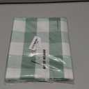 Buffalo Tier Curtains 36 inch Length Plaid Gingham Rod Pocket Short Window Small Kitchen Cafe Curtain Bathroom Window Curtains 2 Panels Green & White, Size: 27"W x 36"L (Pack of 2)
