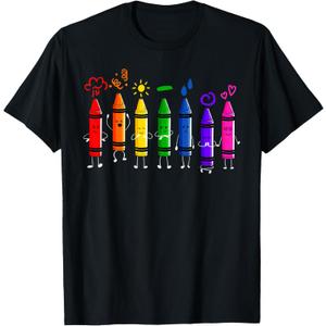 Crayons Teacher Student First Day of School Back to School T-Shirt S