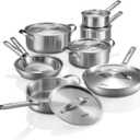 Titanium Cookware set | Hammered Titanium pans for cooking with Lids | 14 Pcs | Non-Toxic Skillet |PFAS/PFOA/PTFE Free | Dishwasher&Oven Safe | Kitchen Induction Compatible au gratin pan